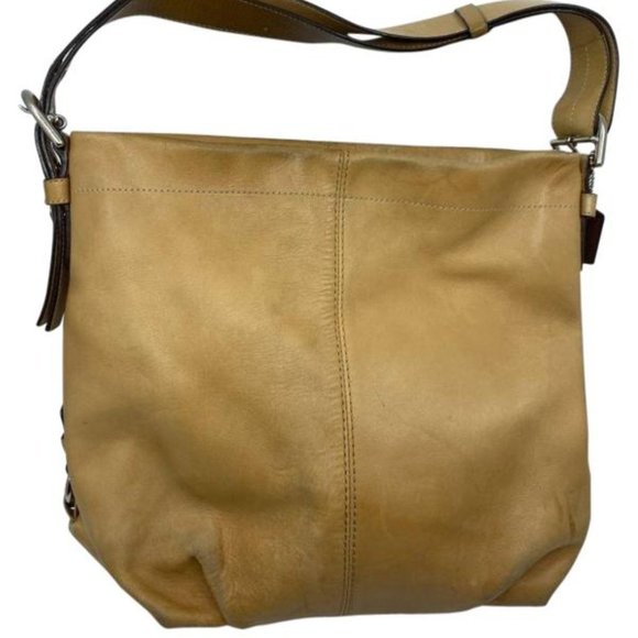 Coach Handbags - COACH Medium/ Large Leather Tan Shoulder Bag